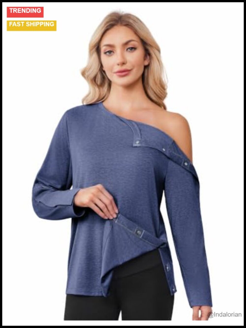 Women's Magnetic Post Shoulder Surgery Adaptive Shirt One-Handed